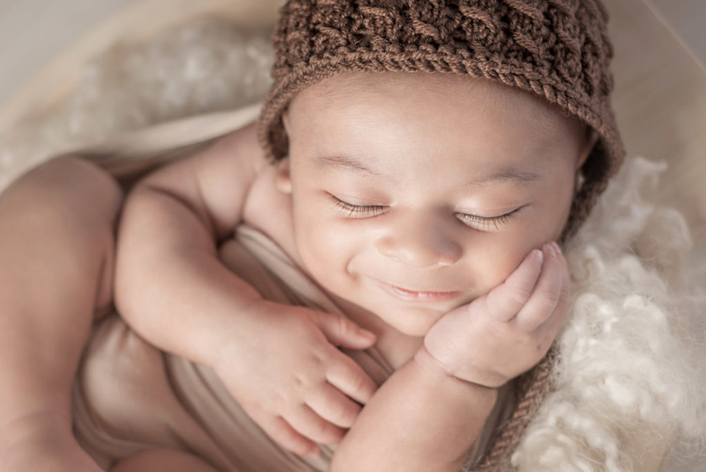 smiling baby in newborn sessions